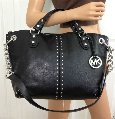 michael kors handtaschen schwarz|michael kors silver satchel handbag.